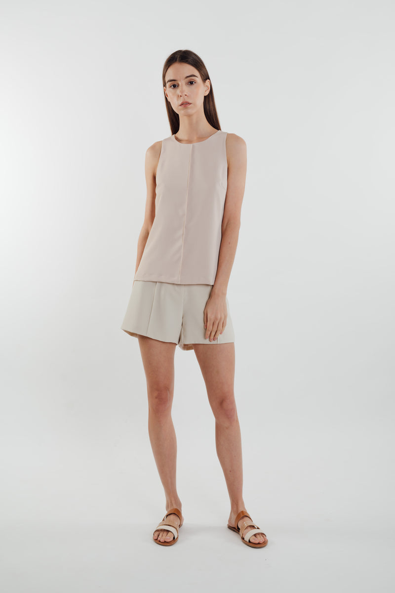 Front Stitchline Tank Top in Pale Rose