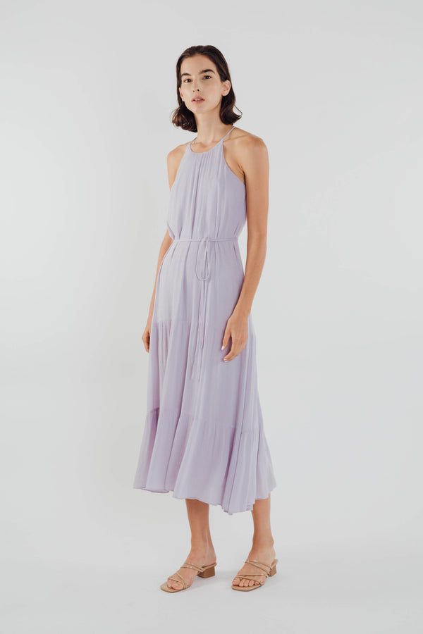 Textured Crepe Maxi Dress in Orchid