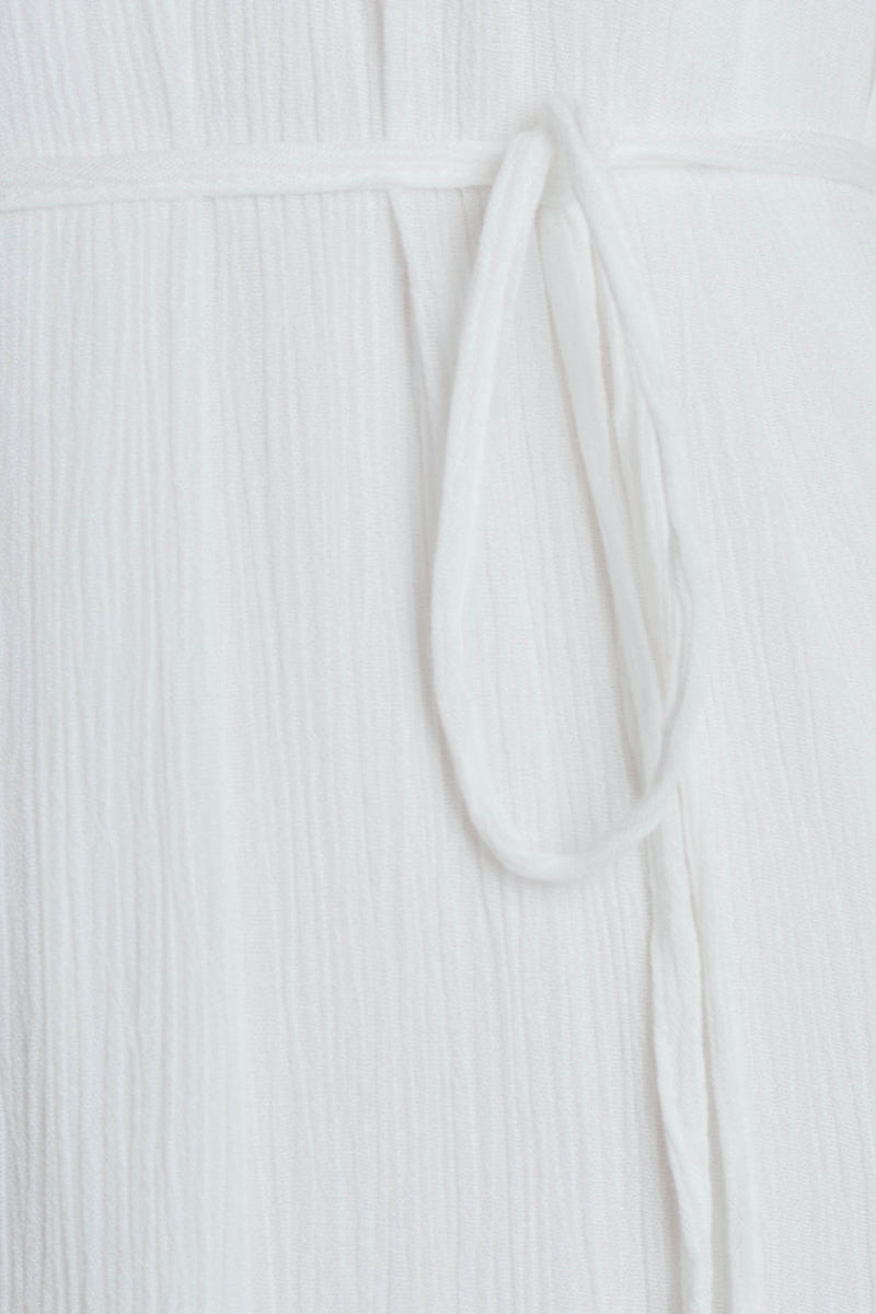 Textured Crepe Maxi Dress in White