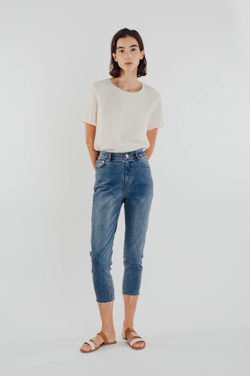 High-waisted Straight Tailored Jeans