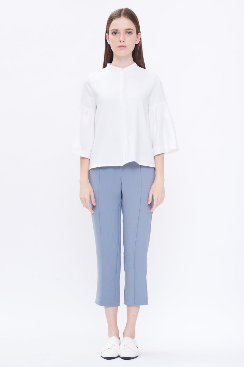 Bell Sleeve Shirt In White