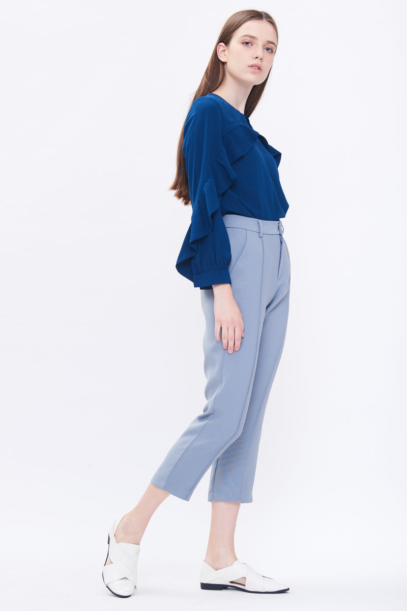Tailored Cigarette Trousers In Blue
