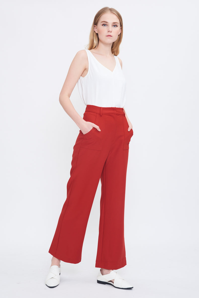 Bootcut Trousers In Tangerine