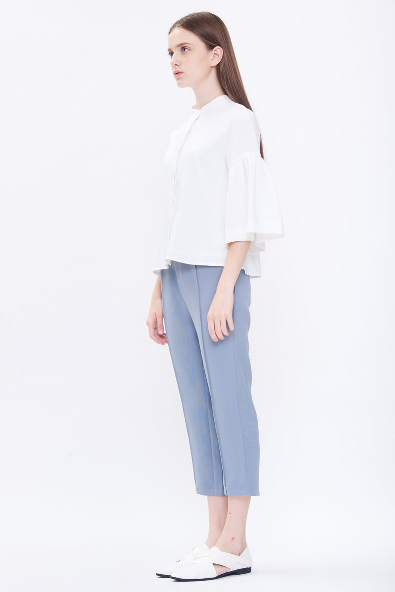 Bell Sleeve Shirt In White