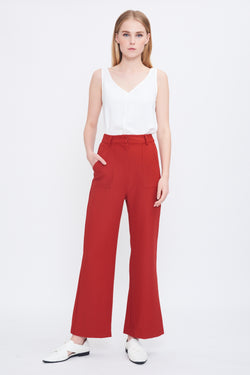Bootcut Trousers In Tangerine