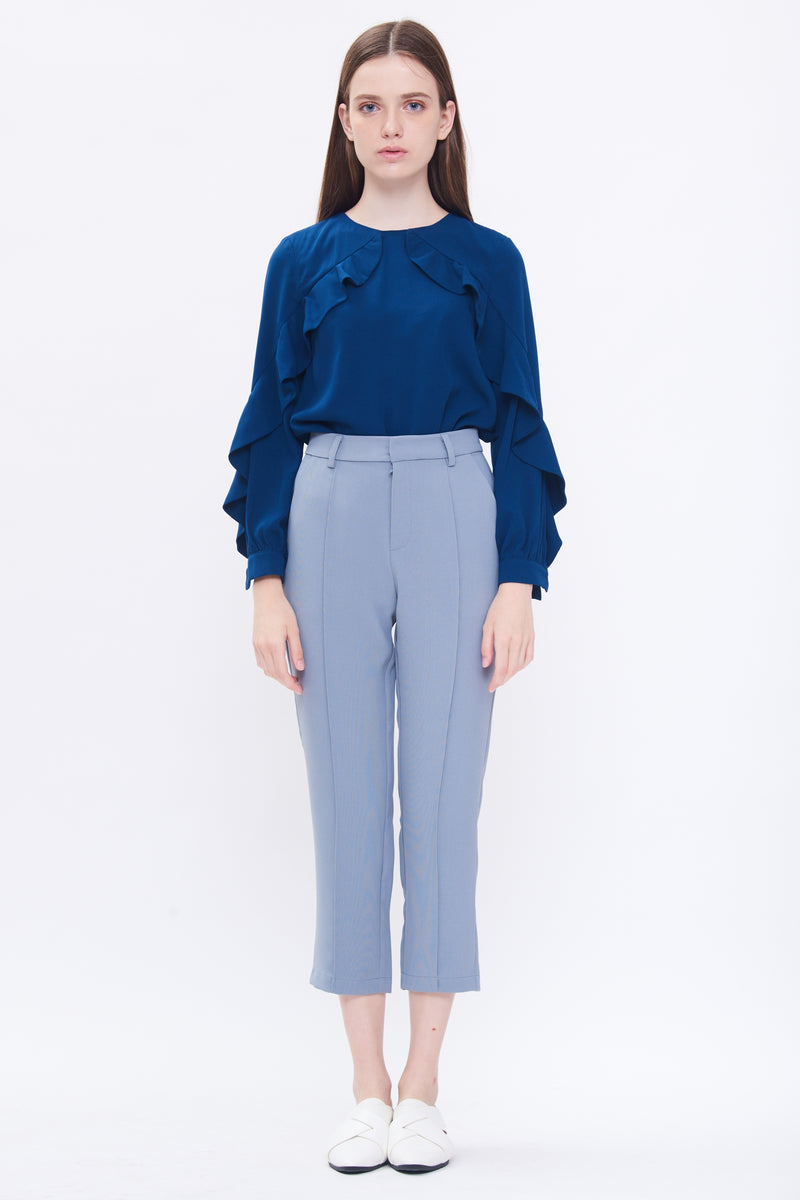 Tailored Cigarette Trousers In Blue