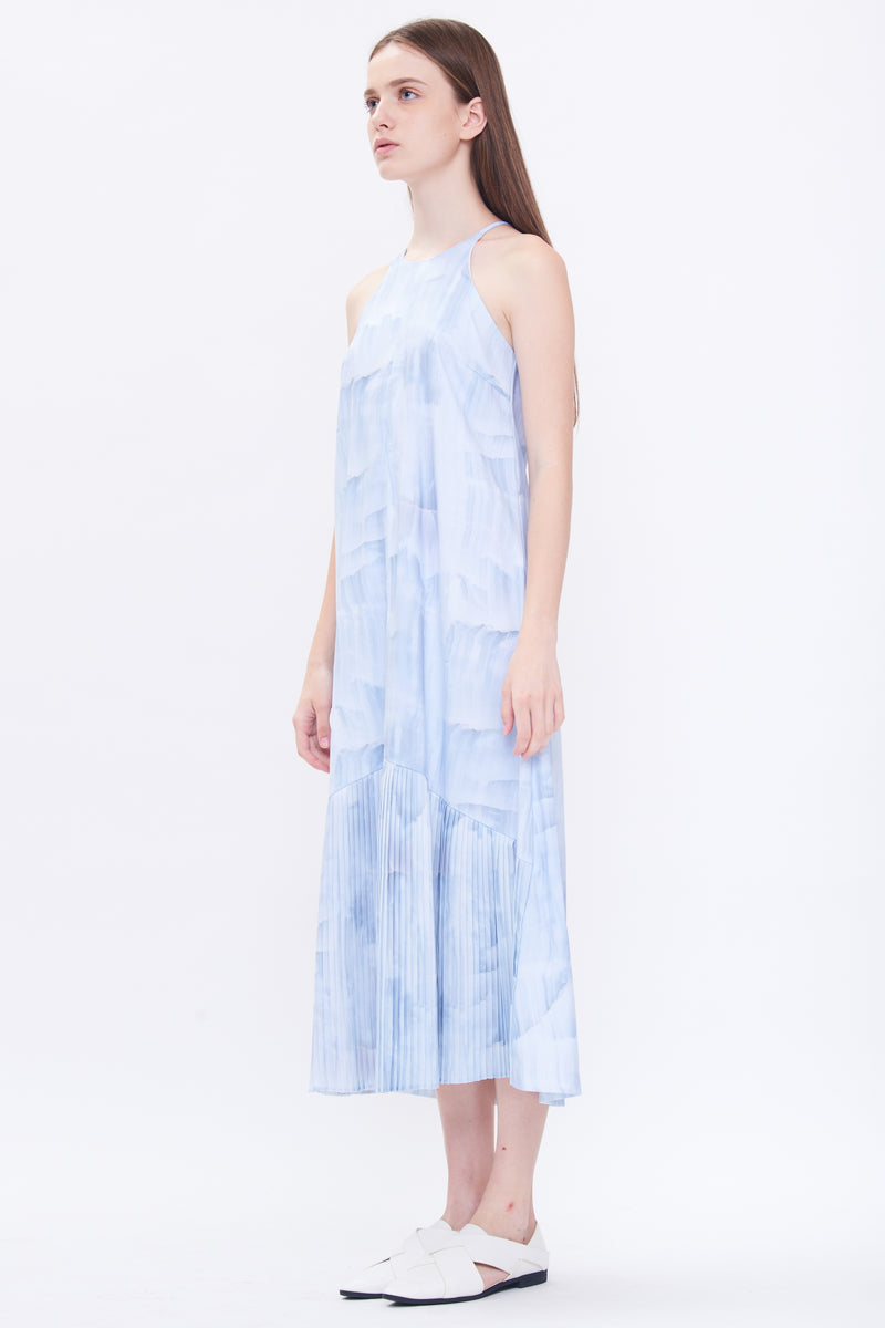 Pleated Maxi Dress in Print