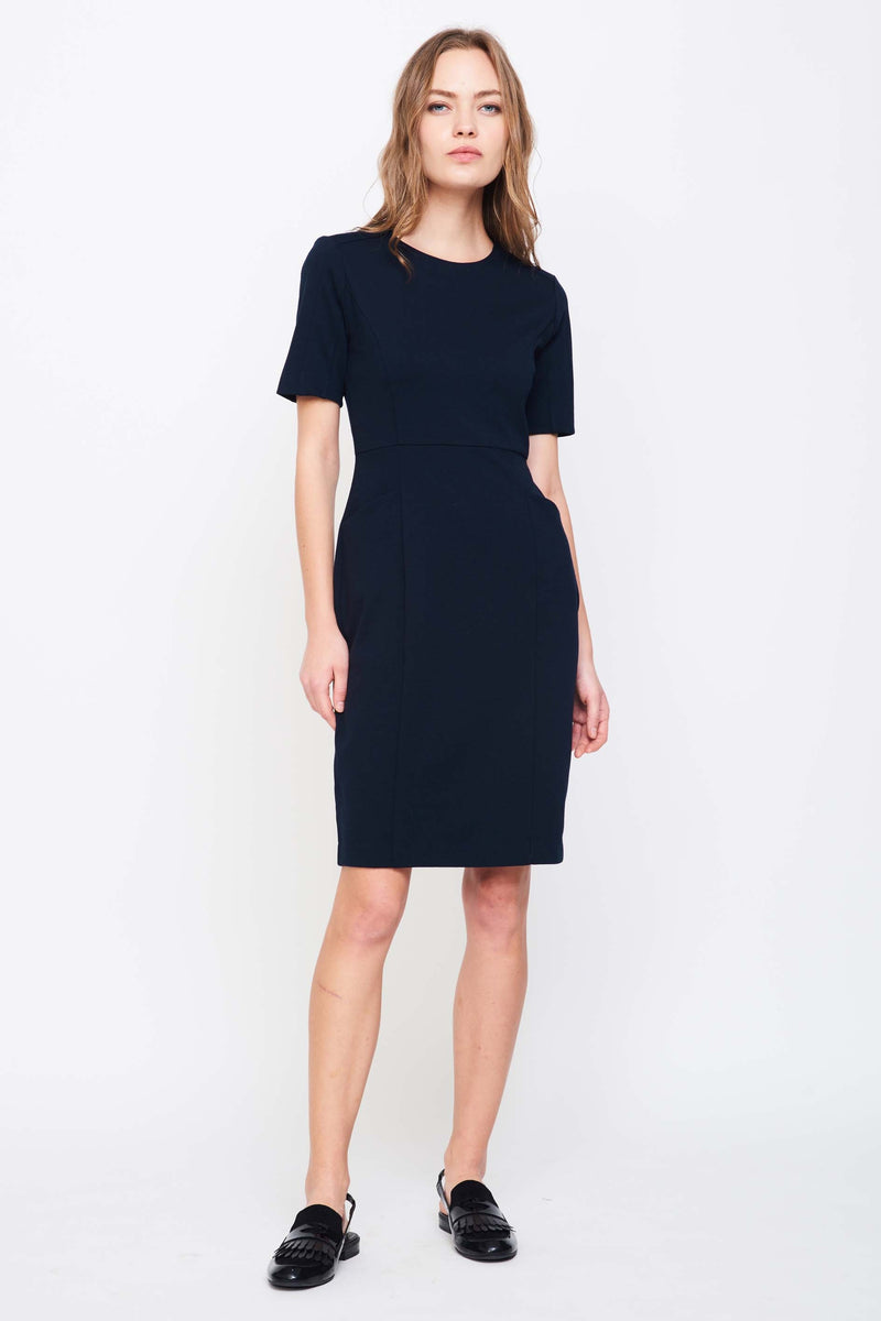 Tailored Dress With Pockets In Navy
