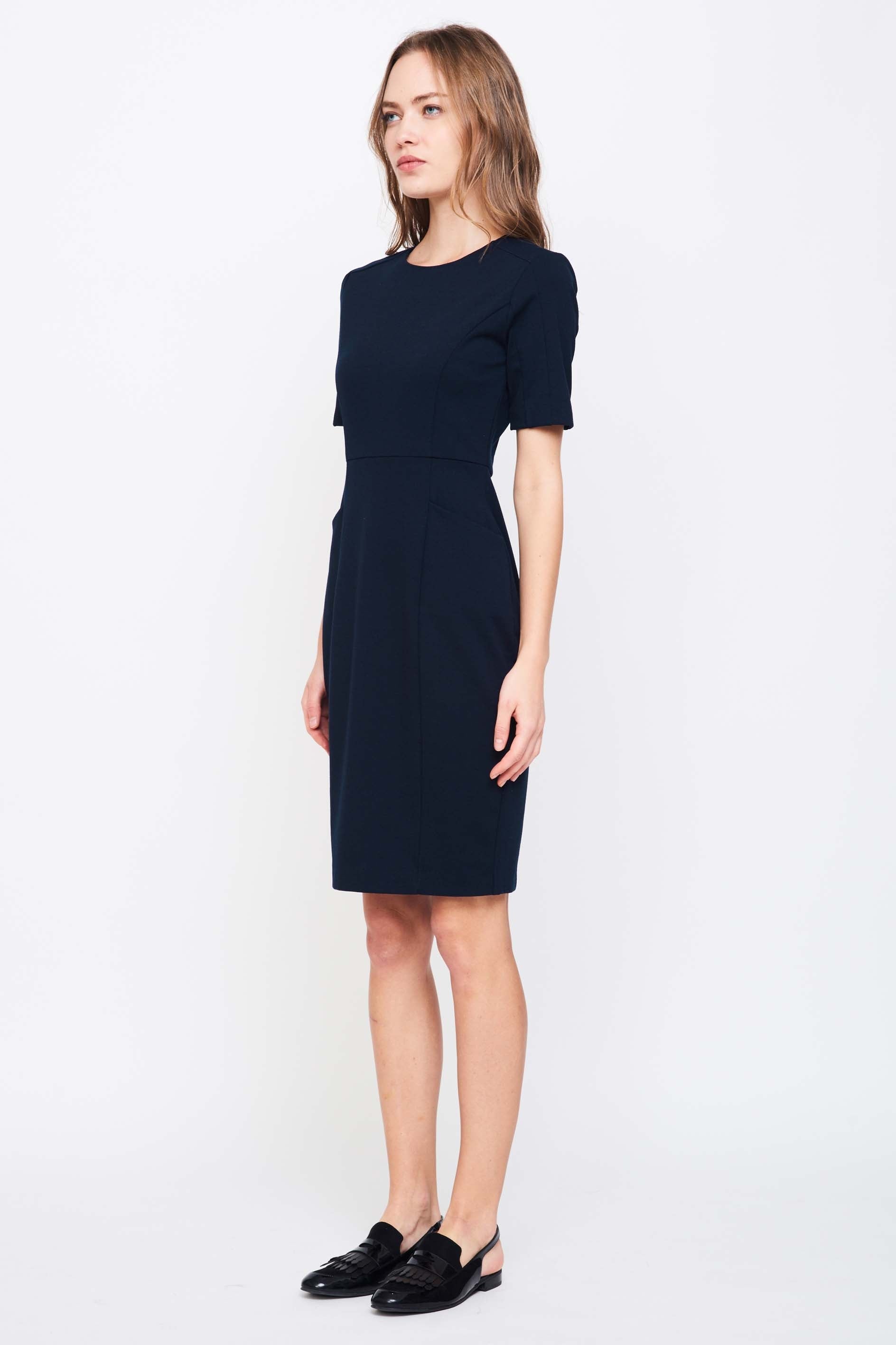 Tailored Dress With Pockets In Navy