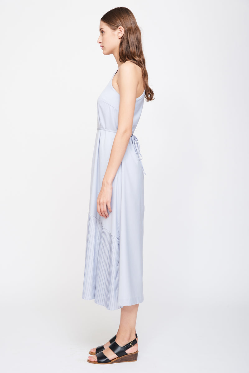 Pleated Hem Maxi Dress In Dove