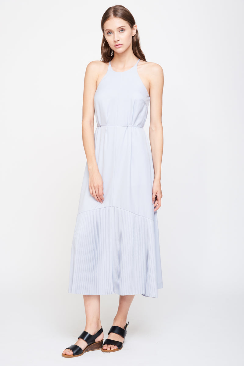 Pleated Hem Maxi Dress In Dove