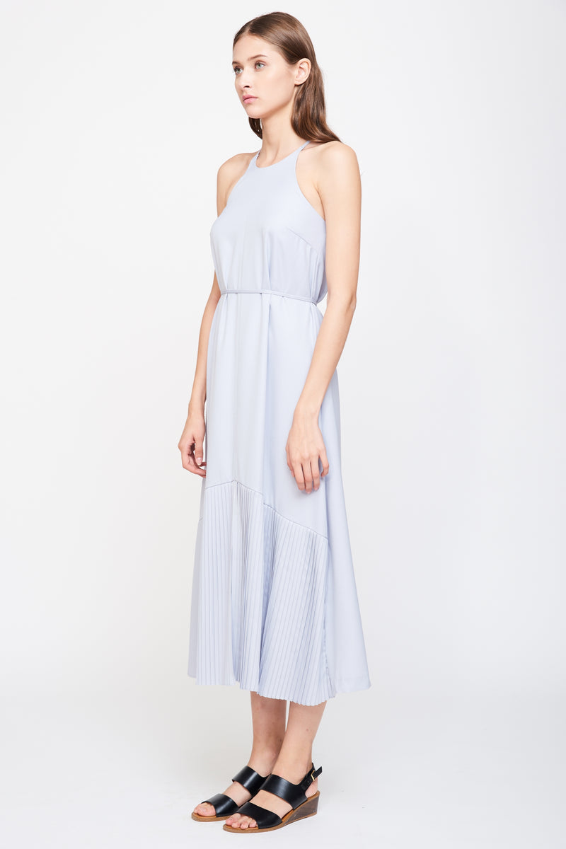 Pleated Hem Maxi Dress In Dove